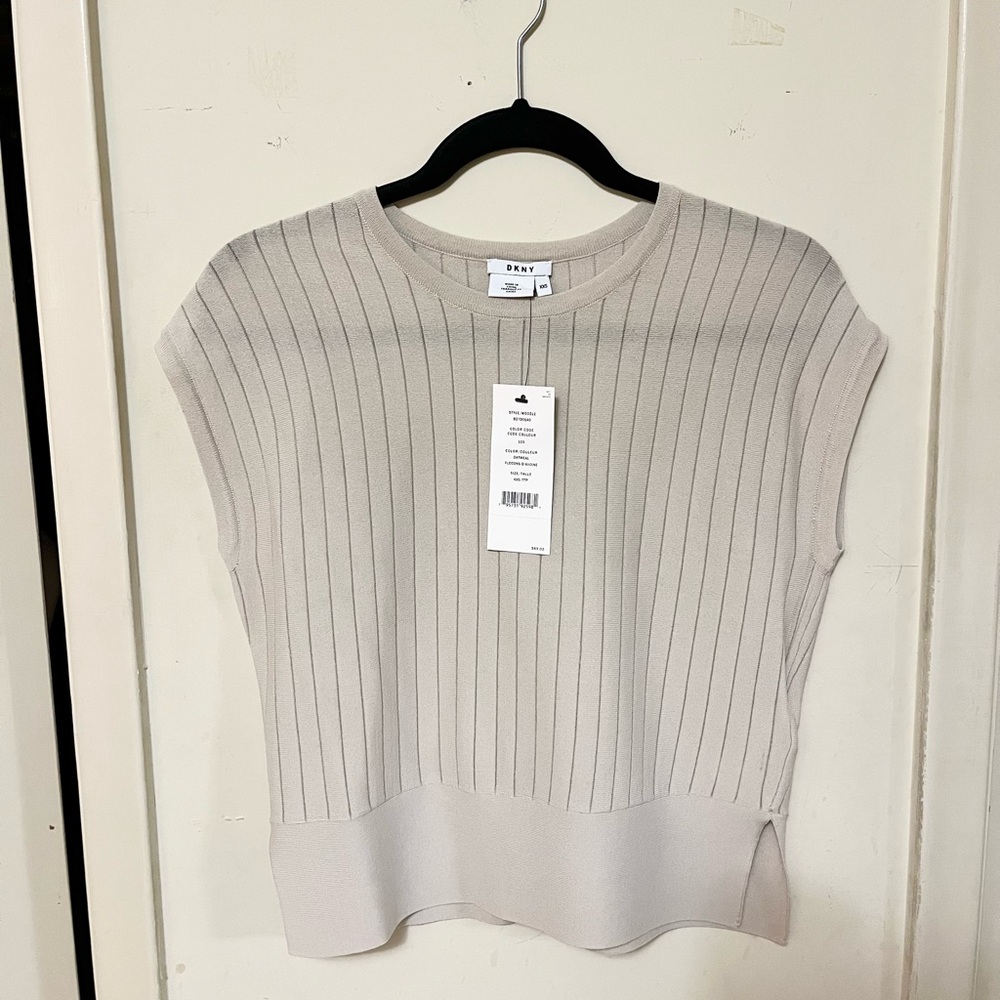 DKNY women's ribbed knit top XXS Oarmeal